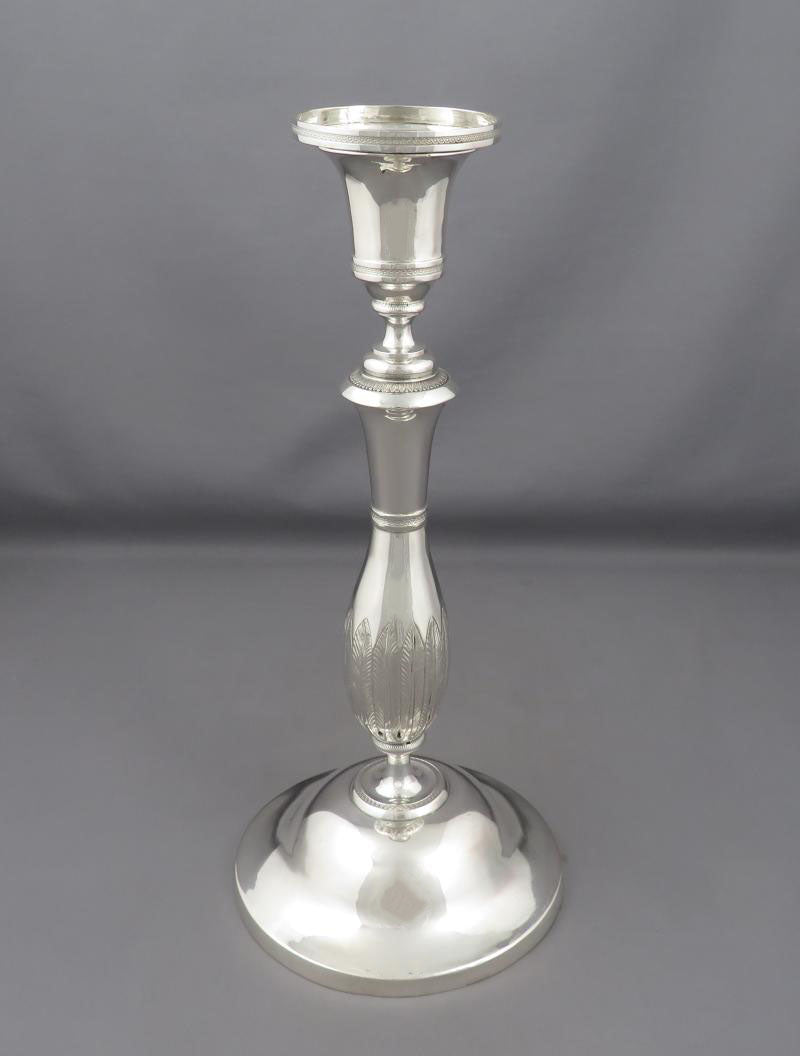German 813 Silver Candlesticks - JH Tee Antiques