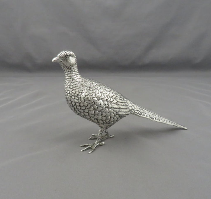 German Strerling Silver Pheasant Table Ornament - JH Tee Antiques