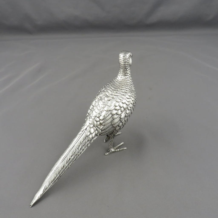German Strerling Silver Pheasant Table Ornament - JH Tee Antiques