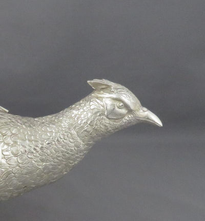 German Silver Pheasant Table Ornament - JH Tee Antiques