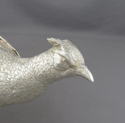 German Silver Pheasant Table Ornament - JH Tee Antiques