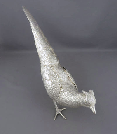 German Silver Pheasant Table Ornament - JH Tee Antiques