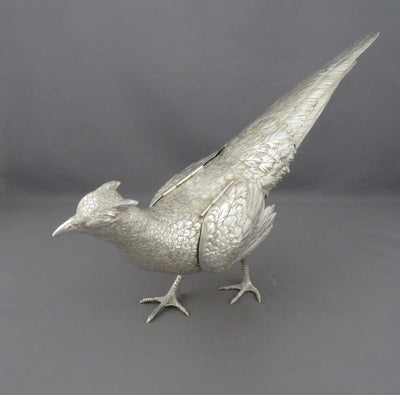 German Silver Pheasant Table Ornament - JH Tee Antiques