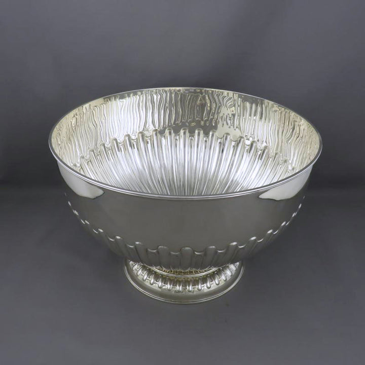 Edwardian Silver Punch Bowl - JH Tee Antiques