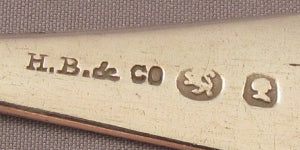 Henry Birks first silver mark HB & Co with two pseudo marks