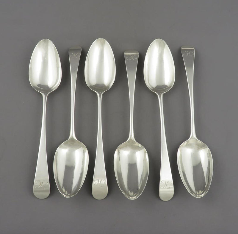 Six Hester Bateman Silver Tablespoons