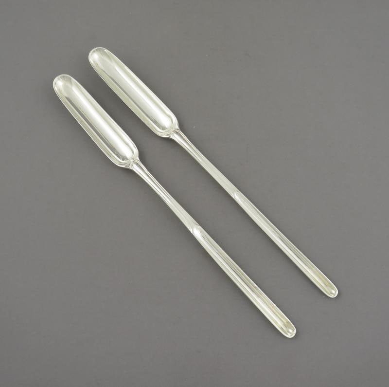 Pair of Victorian Silver Marrow Scoops - JH Tee Antiques