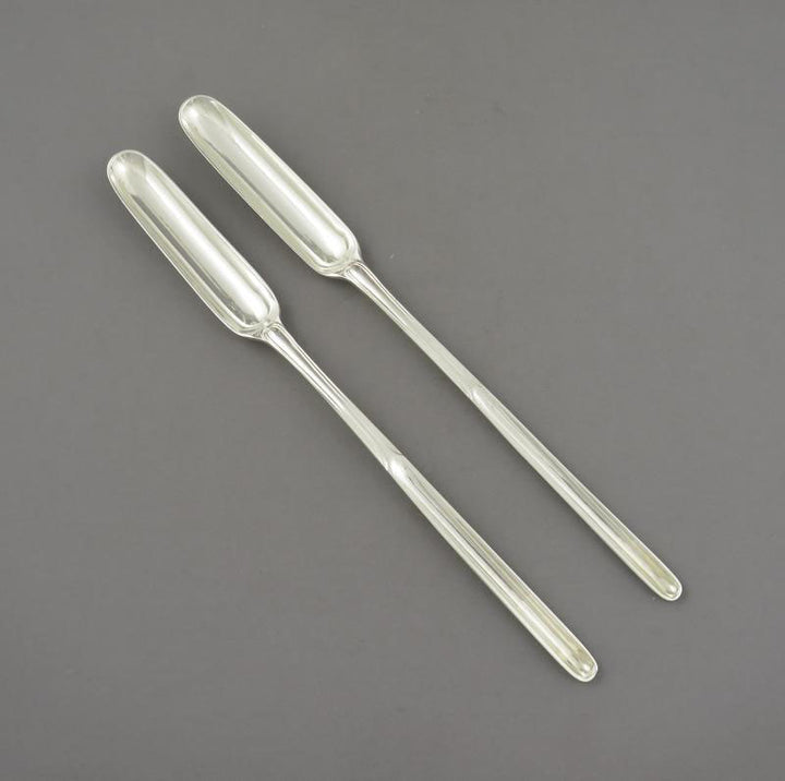 Pair of Victorian Silver Marrow Scoops - JH Tee Antiques