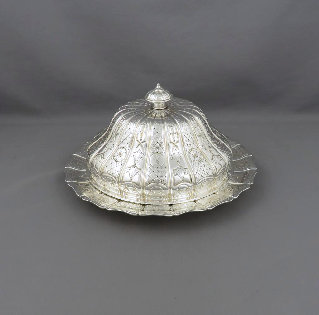 Hunt &amp; Roskell Silver Muffin Dish - JH Tee Antiques