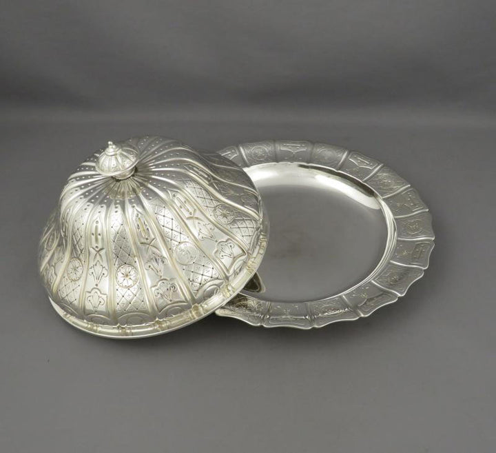 Hunt &amp; Roskell Silver Muffin Dish - JH Tee Antiques