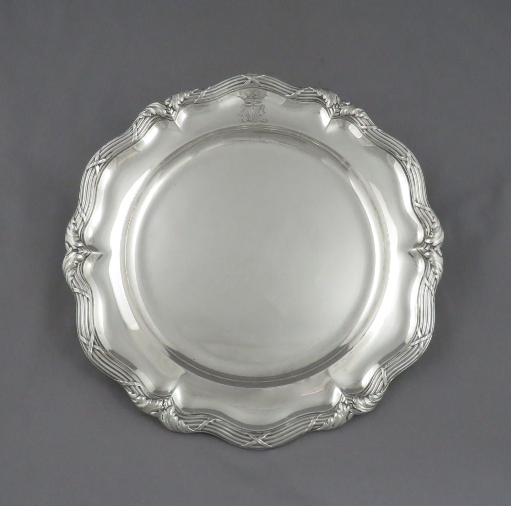 Hunt & Roskell Silver Dinner Plate - JH Tee Antiques
