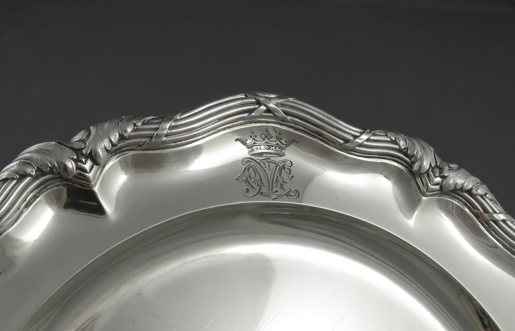 Hunt &amp; Roskell Silver Dinner Plate - JH Tee Antiques