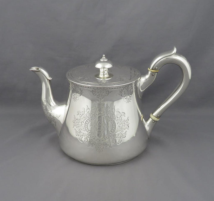 Hunt &amp; Roskell Sterling Silver Tea Set - JH Tee Antiques
