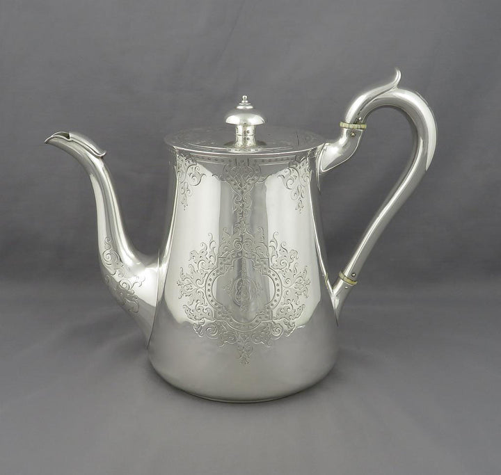 Hunt &amp; Roskell Sterling Silver Tea Set - JH Tee Antiques