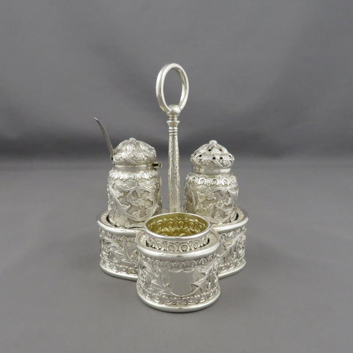 Indian Silver Cruet Set - JH Tee Antiques