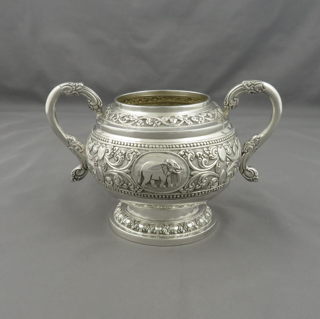 Indian Silver Tea Set - JH Tee Antiques