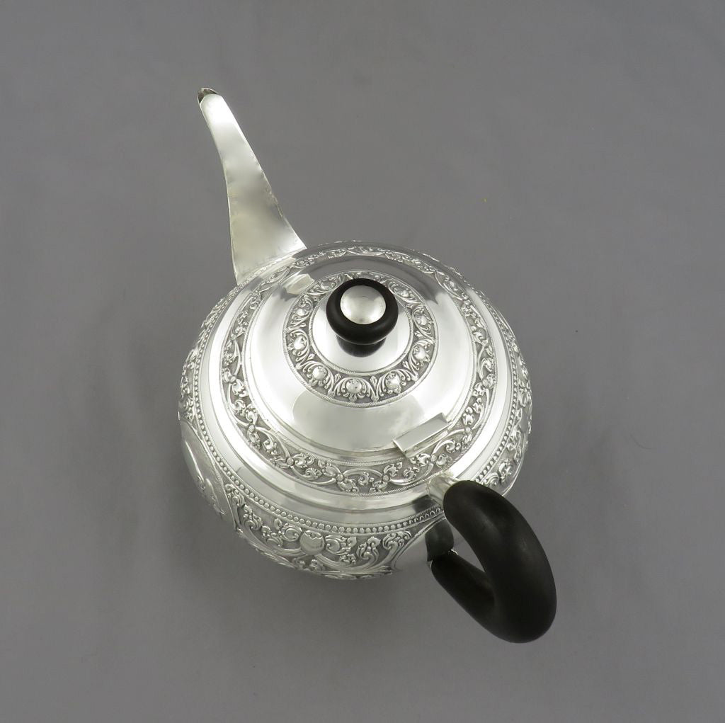 Indian Silver Tea Set - JH Tee Antiques