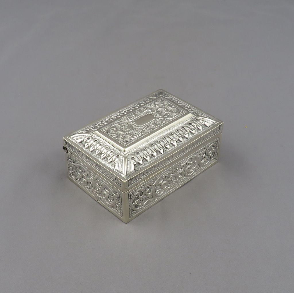 Indian Silver Trinket Box - JH Tee Antiques