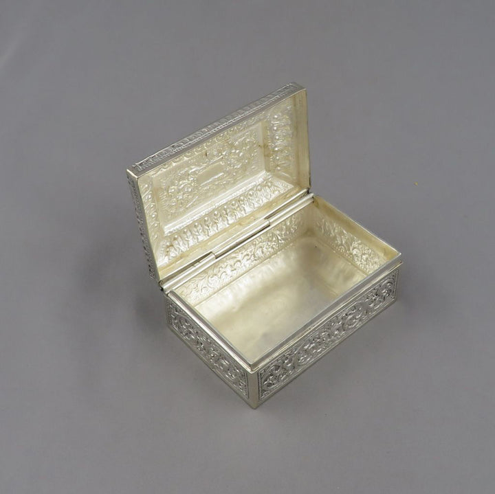 Indian Silver Trinket Box - JH Tee Antiques