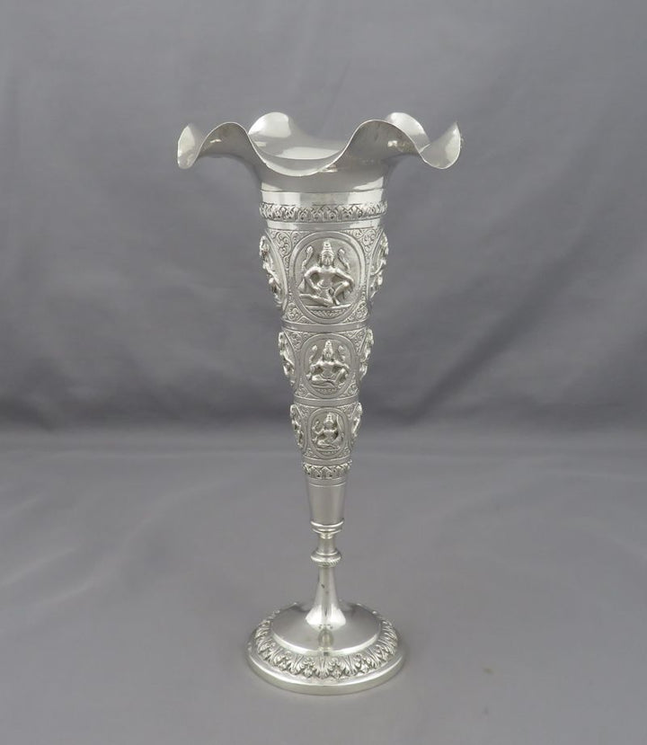 Indian Sterling Silver Vases - JH Tee Antiques