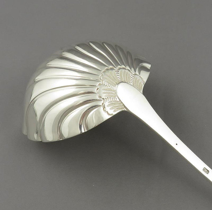 Irish Silver Soup Ladle - JH Tee Antiques