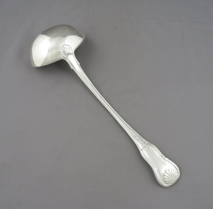 Irish Hourglass Pattern Silver Soup Ladle - JH Tee Antiques