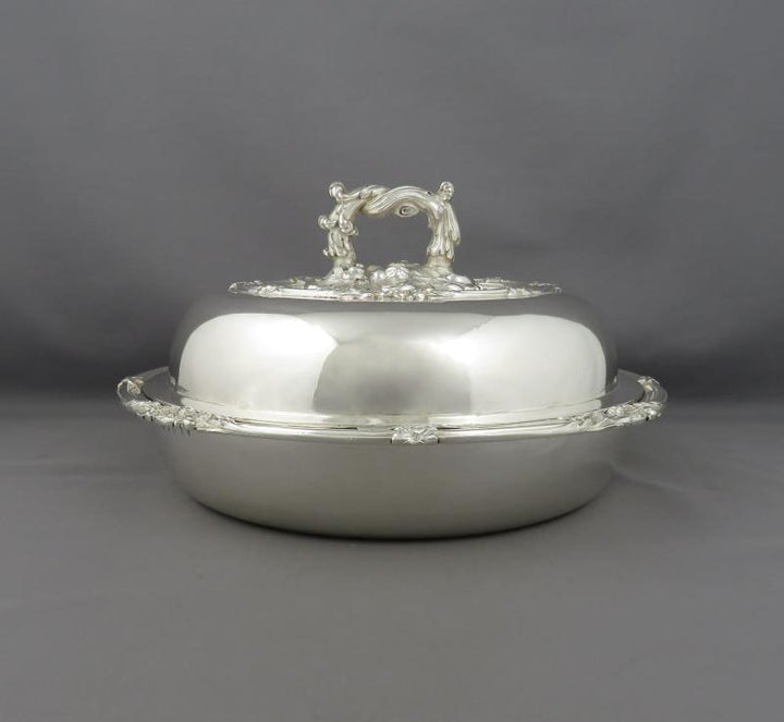 Pair of Irish Silver Entree Dishes - JH Tee Antiques
