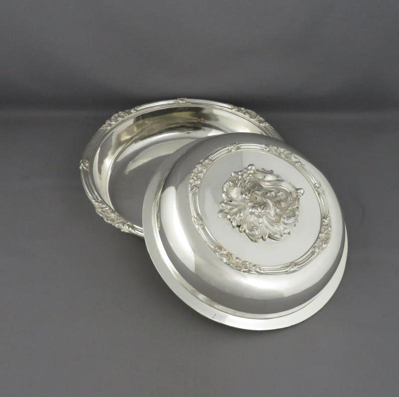 Pair of Irish Silver Entree Dishes - JH Tee Antiques