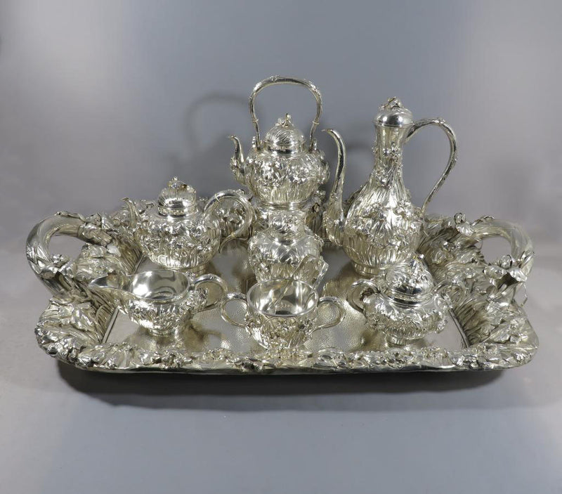 Japanese Meiji Silver Tea Service