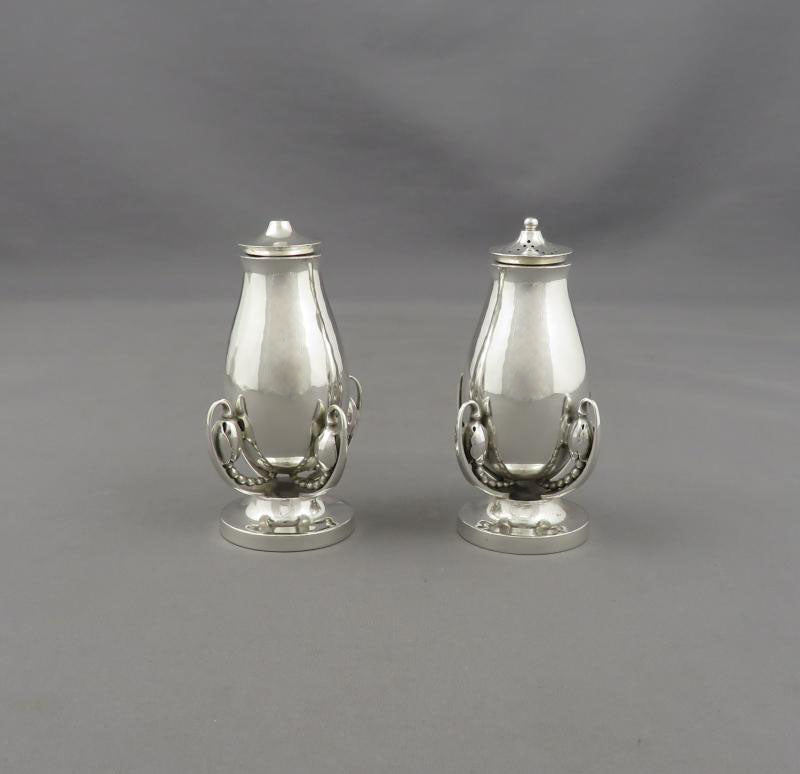 Georg Jensen Blossom Salt and Pepper Shakers 2B - JH Tee Antiques