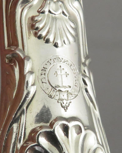 12 Victorian Silver Dessert Knives Kings Pattern - JH Tee Antiques