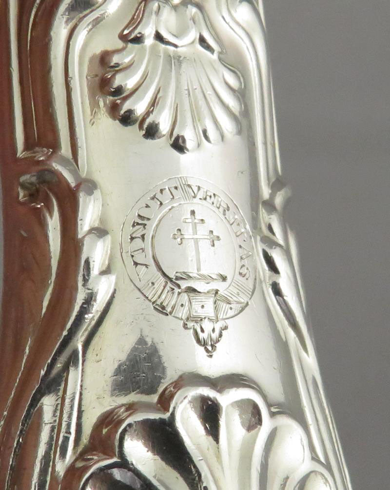 12 Victorian Silver Dessert Knives Kings Pattern - JH Tee Antiques