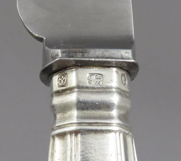 12 Victorian Silver Dessert Knives Kings Pattern - JH Tee Antiques