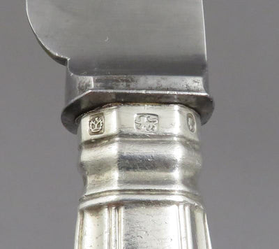 12 Victorian Silver Dessert Knives Kings Pattern - JH Tee Antiques