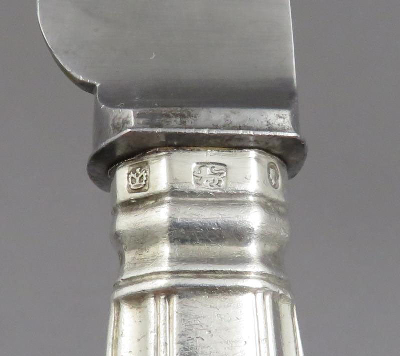 12 Victorian Silver Dessert Knives Kings Pattern - JH Tee Antiques