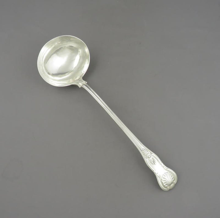 Kings Pattern Silver Soup Ladle - JH Tee Antiques