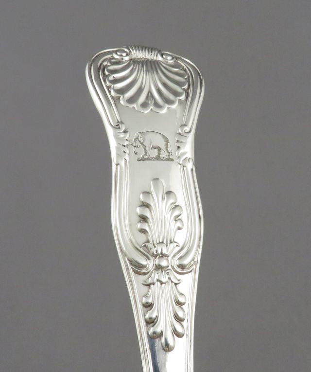 Kings Pattern Silver Stuffing Spoon - JH Tee Antiques