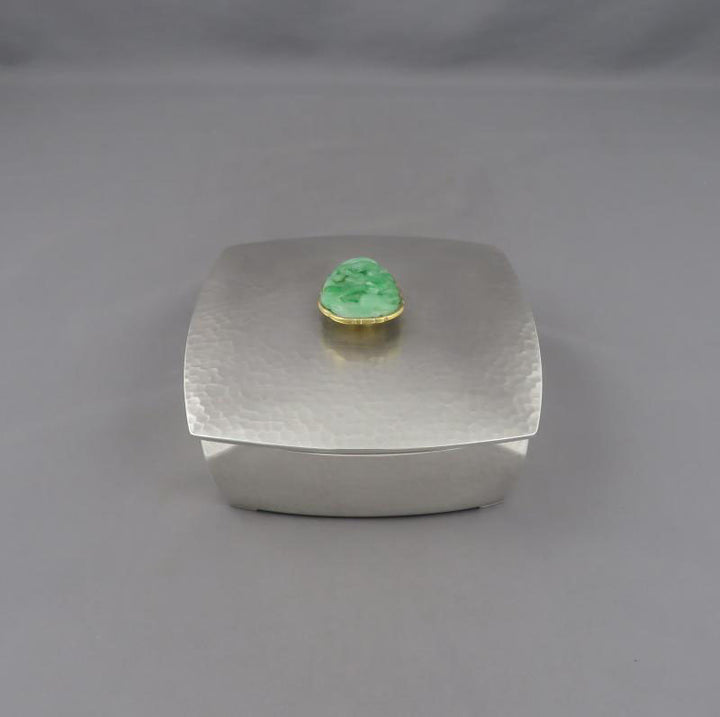 Korean Silver and Jade Jewelry Box - JH Tee Antiques