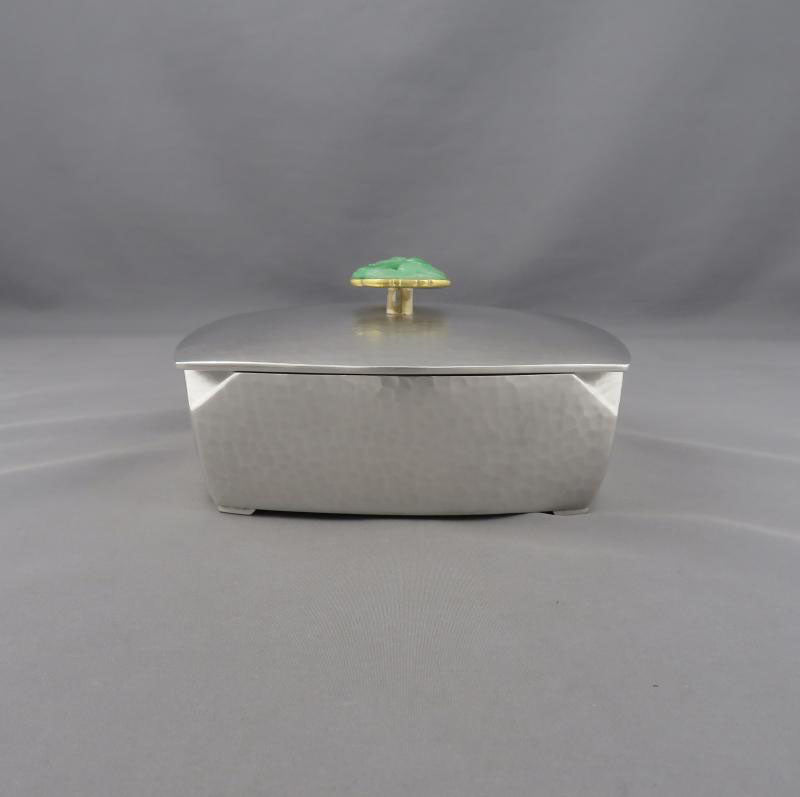 Korean Silver and Jade Jewelry Box - JH Tee Antiques