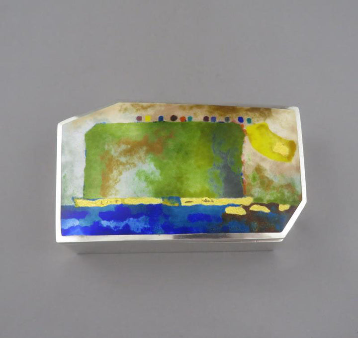 Large Korean Silver and Enamel Box - JH Tee Antiques