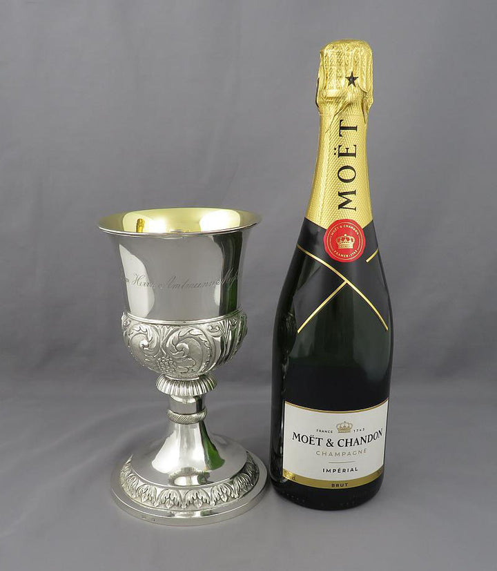Large German Silver Goblet - JH Tee Antiques