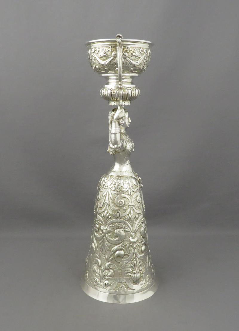 Large German Silver Wager Cup - JH Tee Antiques