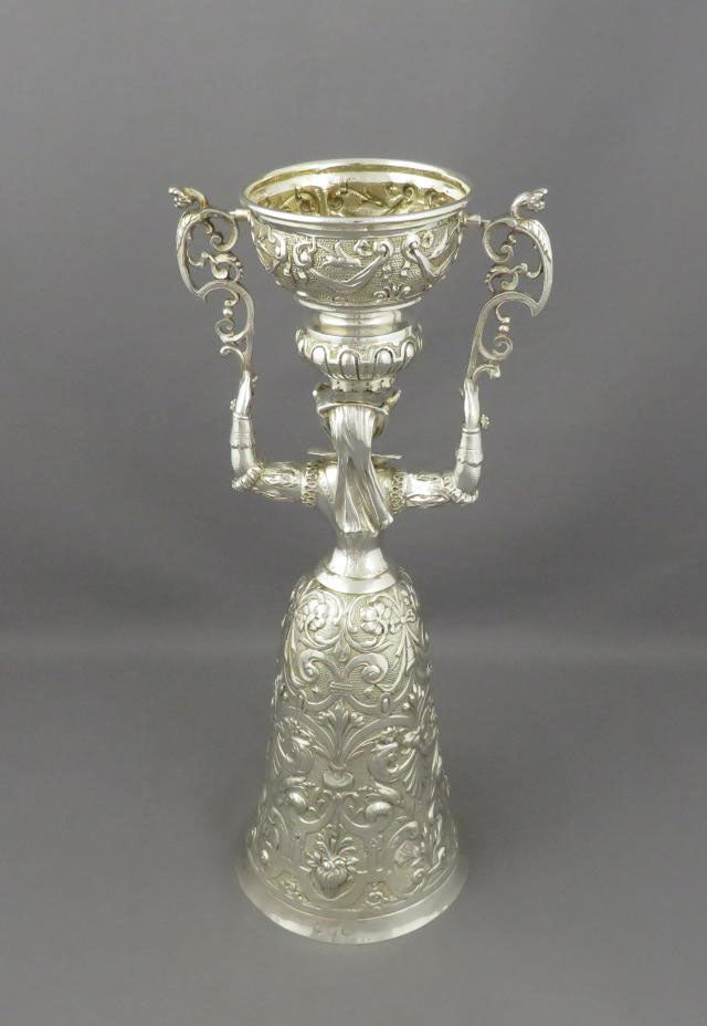 Large German Silver Wager Cup - JH Tee Antiques