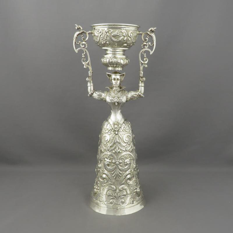 Large German Silver Wager Cup - JH Tee Antiques