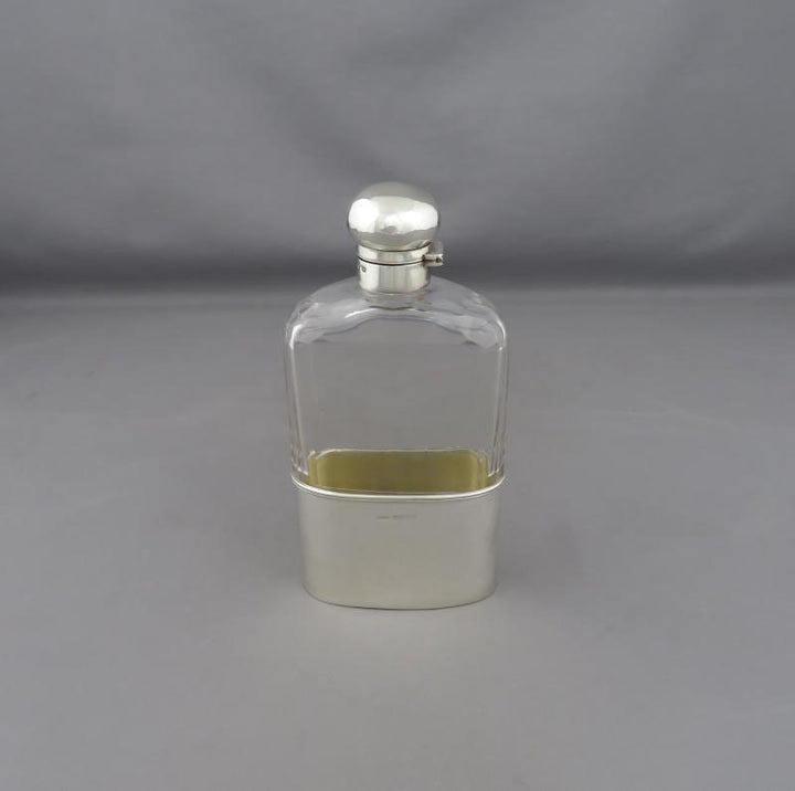 Victorian Sterling Silver Flask - JH Tee Antiques