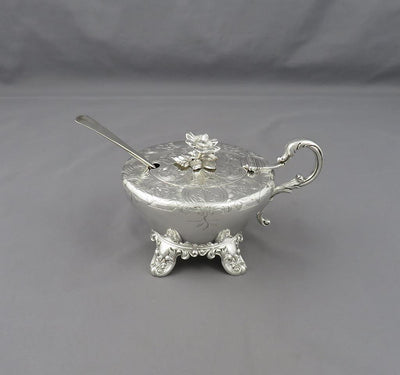 Large Victorian Silver Mustard Pot - JH Tee Antiques