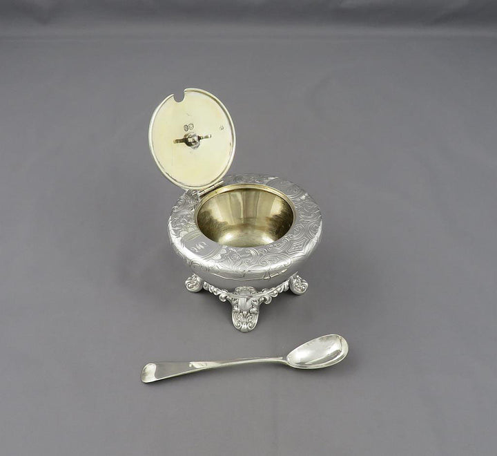 Large Victorian Silver Mustard Pot - JH Tee Antiques
