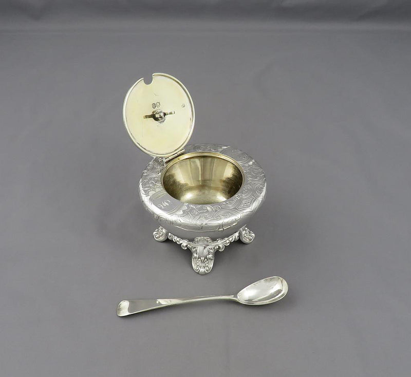 Large Victorian Silver Mustard Pot - JH Tee Antiques
