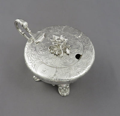 Large Victorian Silver Mustard Pot - JH Tee Antiques