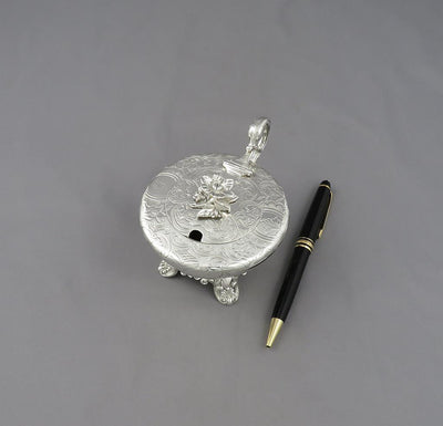 Large Victorian Silver Mustard Pot - JH Tee Antiques